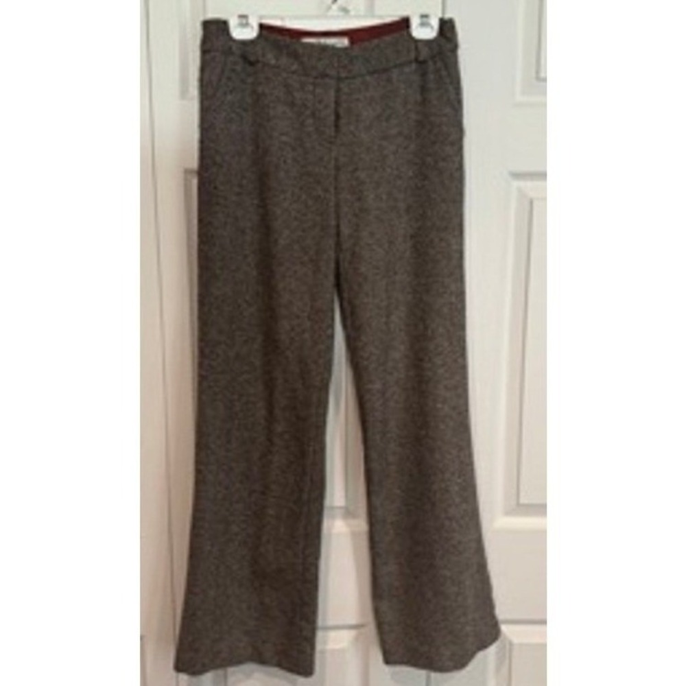 Trina Turk Womens Brown Tweed Wide Leg Pants SZ 6 Dark Academia Office